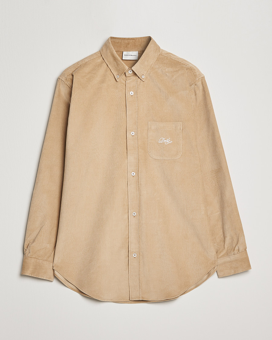 Hombres | Camisas | Drôle de Monsieur | Corduroy Oversize Shirt Beige