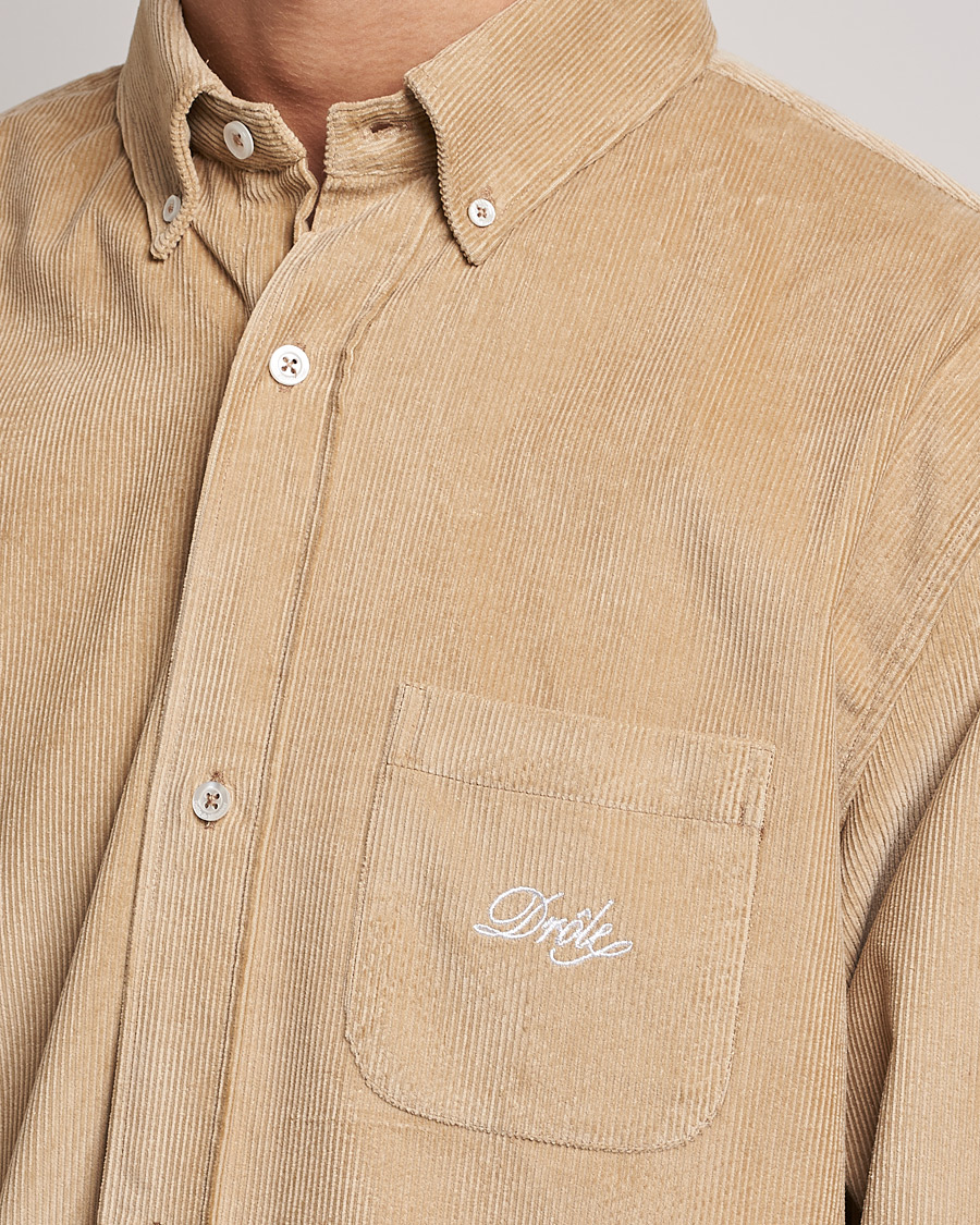 Hombres | Camisas | Drôle de Monsieur | Corduroy Oversize Shirt Beige