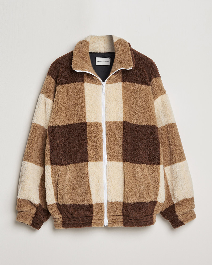 Hombres | Abrigos y chaquetas | Drôle de Monsieur | Teddy Fleece Jacket Brown/Beige