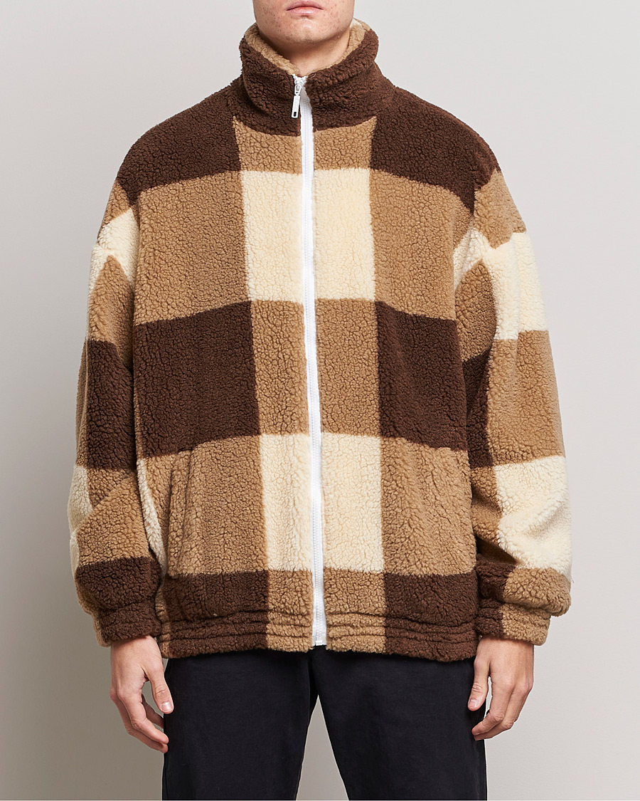Hombres | Abrigos y chaquetas | Drôle de Monsieur | Teddy Fleece Jacket Brown/Beige
