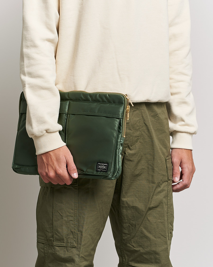 Hombres | Porter-Yoshida & Co. Tanker Document Case Sage Green | Porter-Yoshida & Co. | Tanker Document Case Sage Green