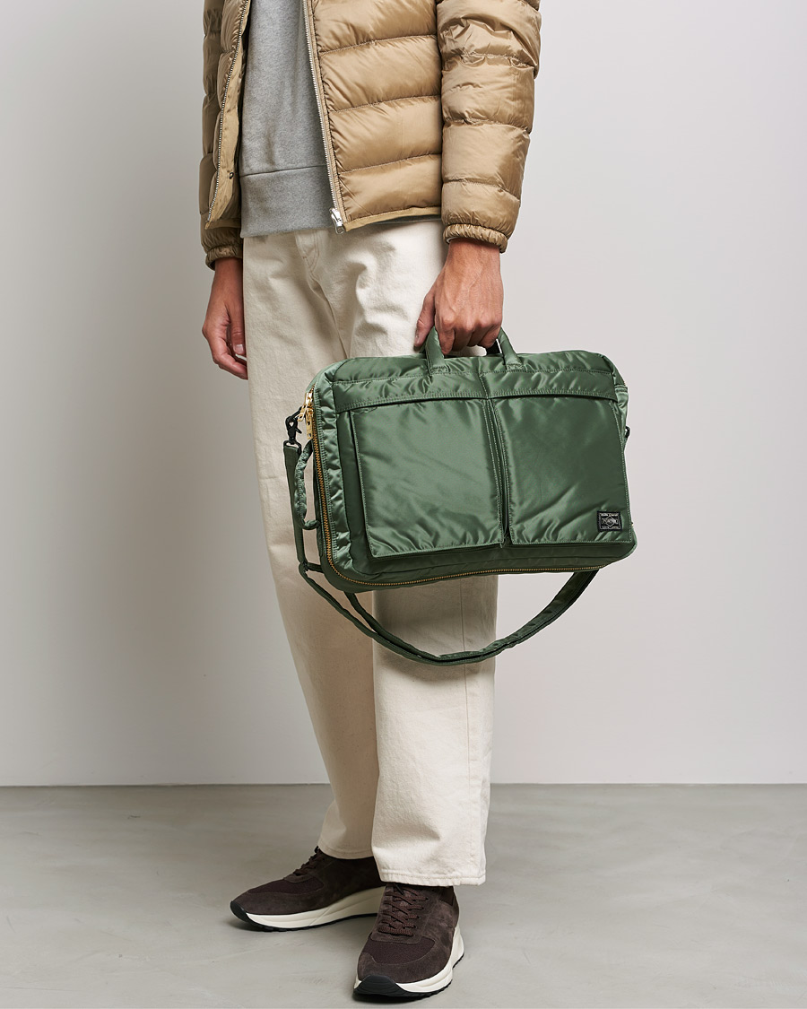 Hombres | Porter-Yoshida & Co. Tanker 3Way Briefcase Sage Green | Porter-Yoshida & Co. | Tanker 3Way Briefcase Sage Green