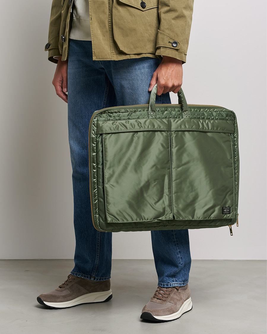 Hombres | Porter-Yoshida & Co. Tanker Garment Bag Sage Green | Porter-Yoshida & Co. | Tanker Garment Bag Sage Green