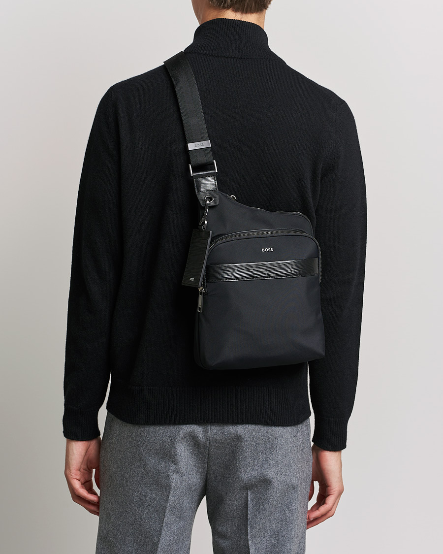 Hombres | First Class Crossbody Bag Black | BOSS BLACK | First Class Crossbody Bag Black