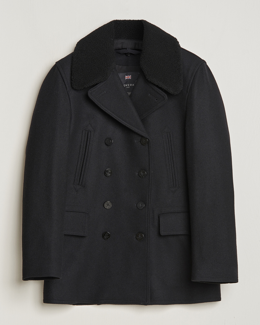 Hombres | Abrigos y chaquetas | Gloverall | Churchill Reefer Shearling Peacoat Black