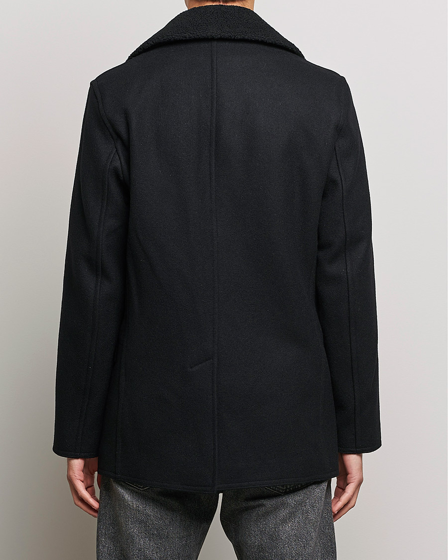 Hombres | Abrigos y chaquetas | Gloverall | Churchill Reefer Shearling Peacoat Black