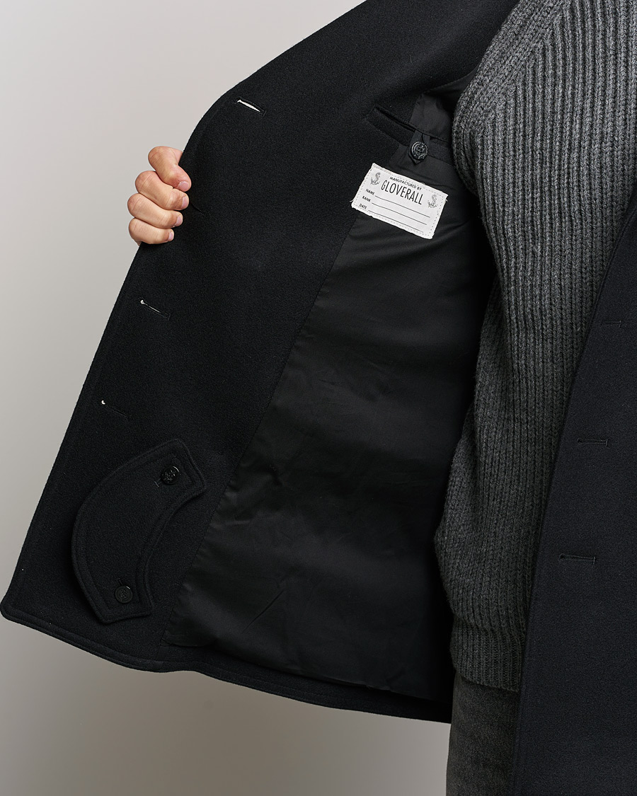 Hombres | Abrigos y chaquetas | Gloverall | Churchill Reefer Shearling Peacoat Black