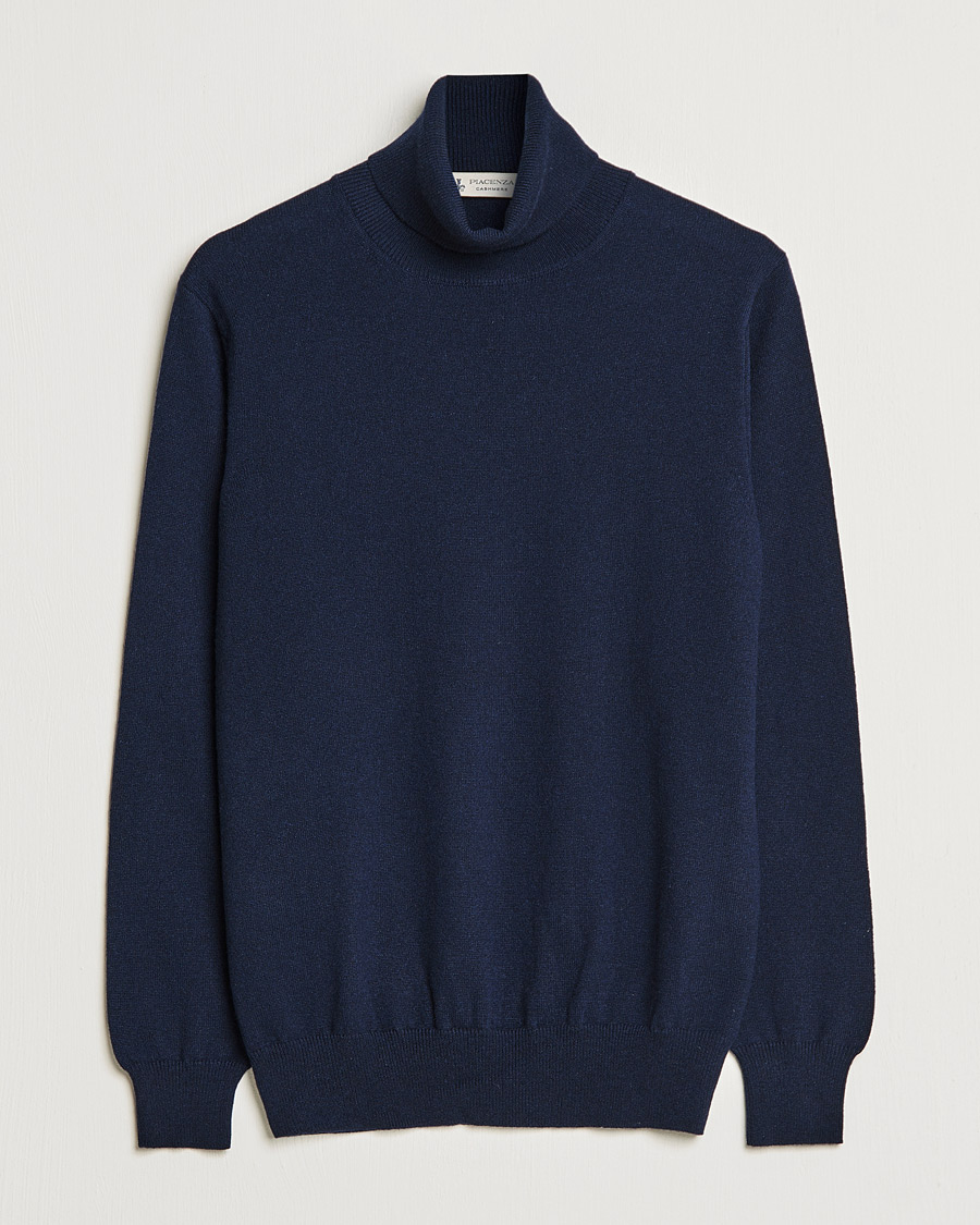Hombres | Jerséis y prendas de punto | Piacenza Cashmere | Cashmere Rollneck Sweater Navy
