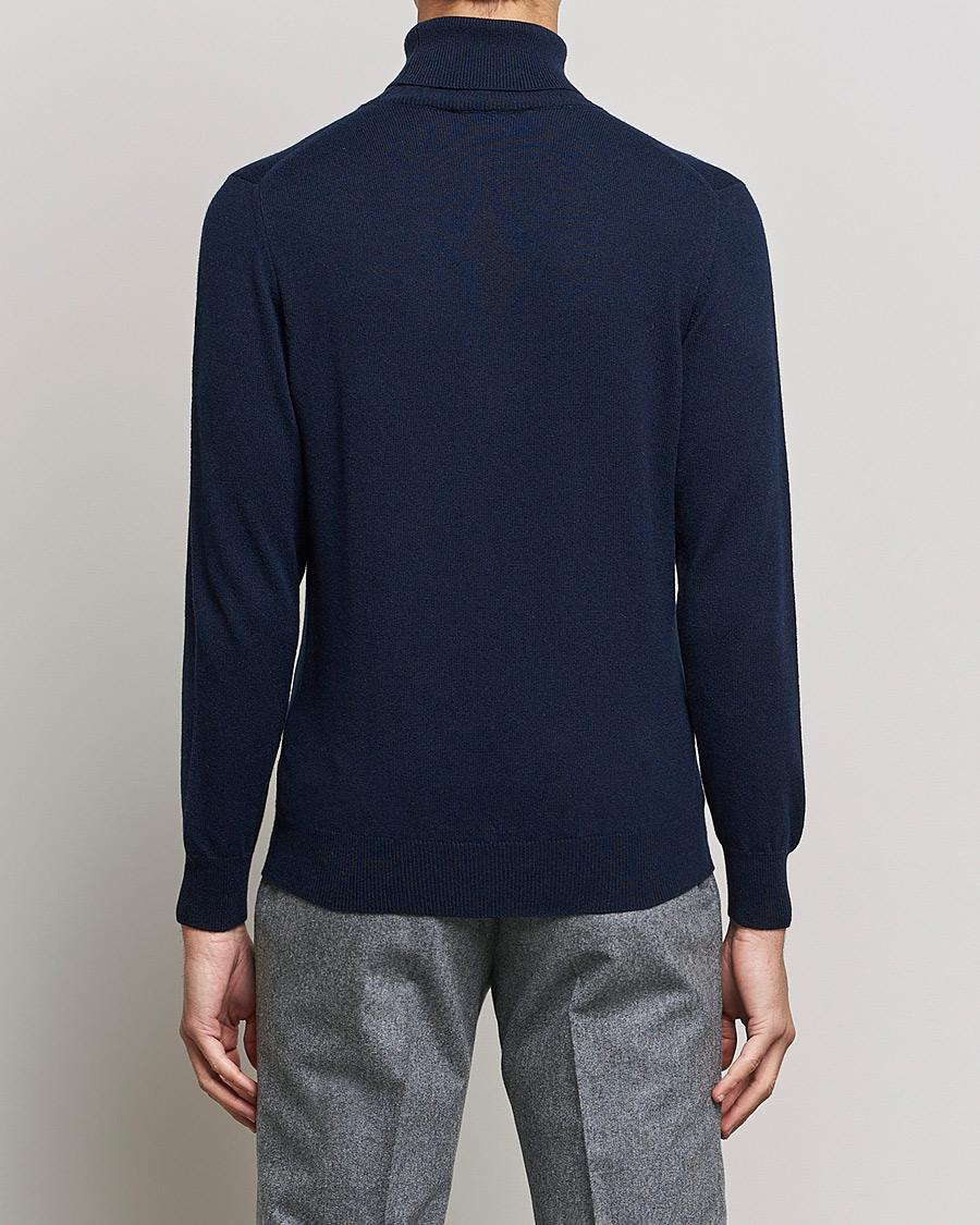 Hombres | Jerséis y prendas de punto | Piacenza Cashmere | Cashmere Rollneck Sweater Navy