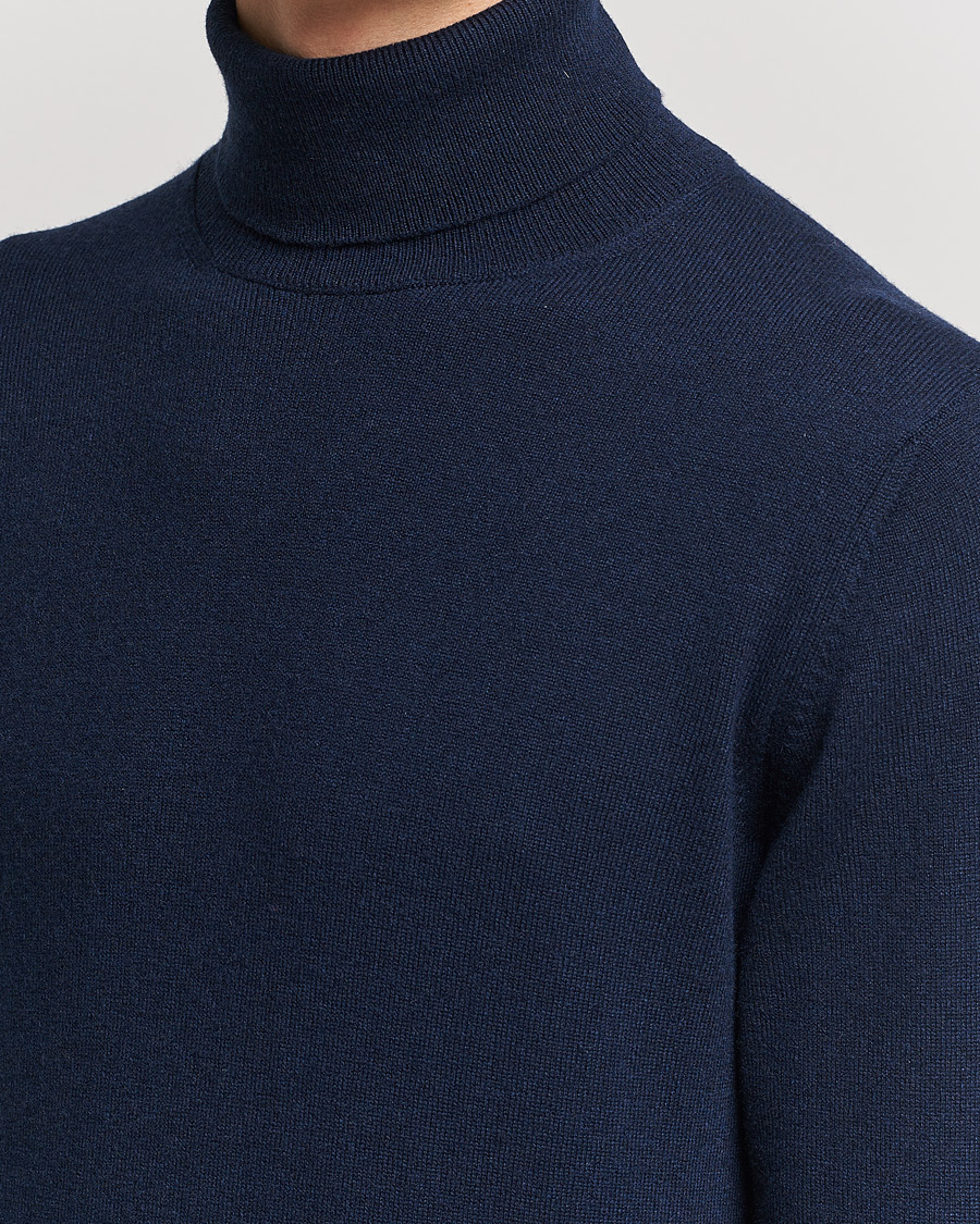 Hombres | Jerséis y prendas de punto | Piacenza Cashmere | Cashmere Rollneck Sweater Navy