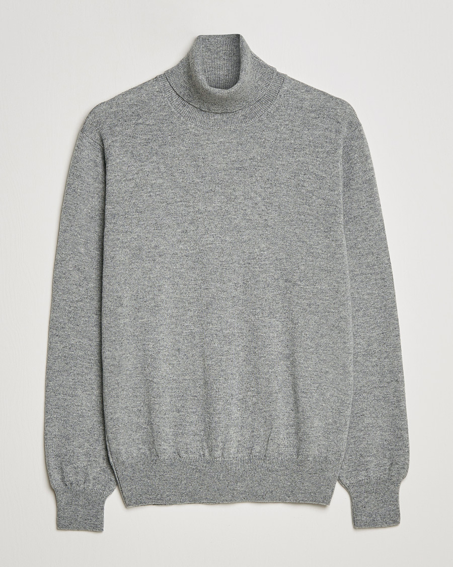 Hombres | Jerséis y prendas de punto | Piacenza Cashmere | Cashmere Rollneck Sweater Light Grey