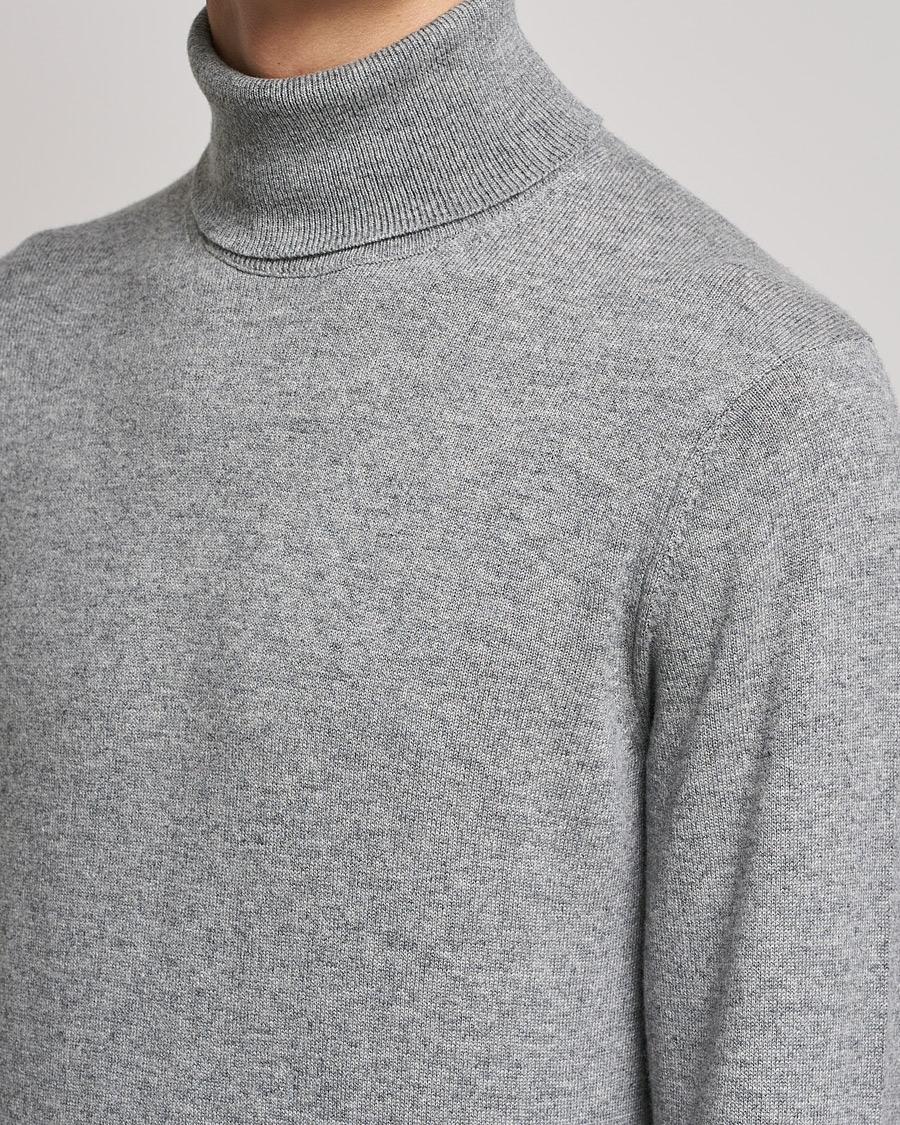 Hombres | Jerséis y prendas de punto | Piacenza Cashmere | Cashmere Rollneck Sweater Light Grey