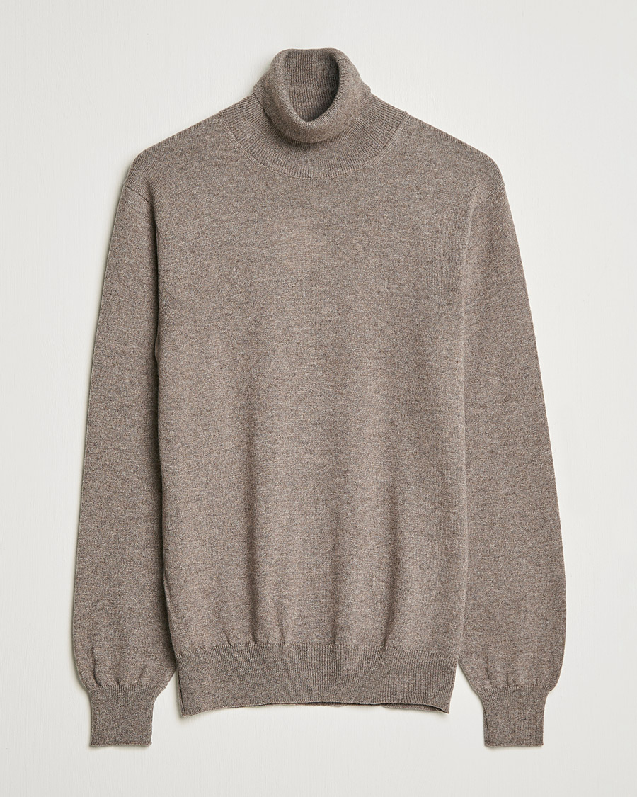 Hombres | Jerséis y prendas de punto | Piacenza Cashmere | Cashmere Rollneck Sweater Brown