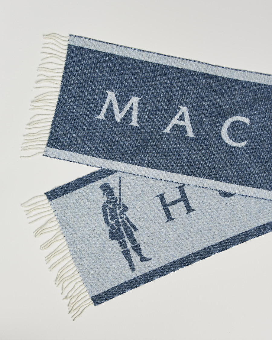 Hombres | Mackintosh Edinburg Wool Scarf Blue | Mackintosh | Edinburg Wool Scarf Blue