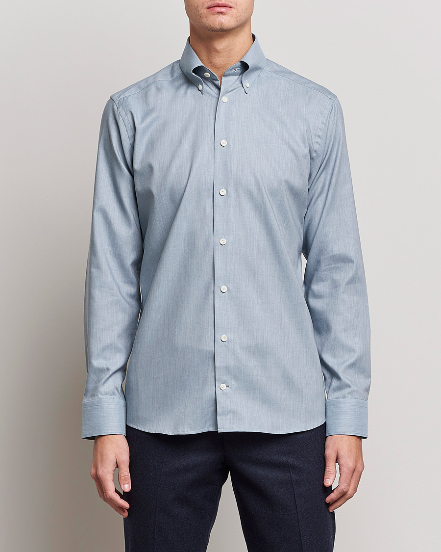 Hombres | Camisas | Eton | Wrinkle Free Button Down Oxford Shirt Light Blue