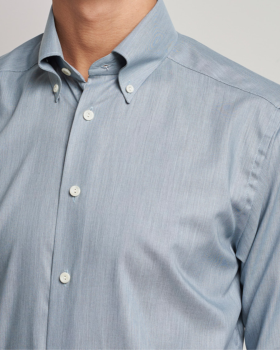 Hombres | Camisas | Eton | Wrinkle Free Button Down Oxford Shirt Light Blue
