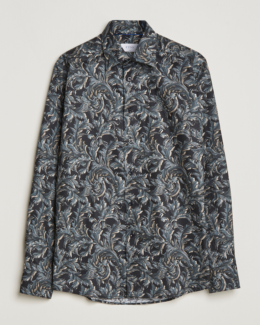 Hombres | Camisas | Eton | Floral Signature Twill Shirt Black