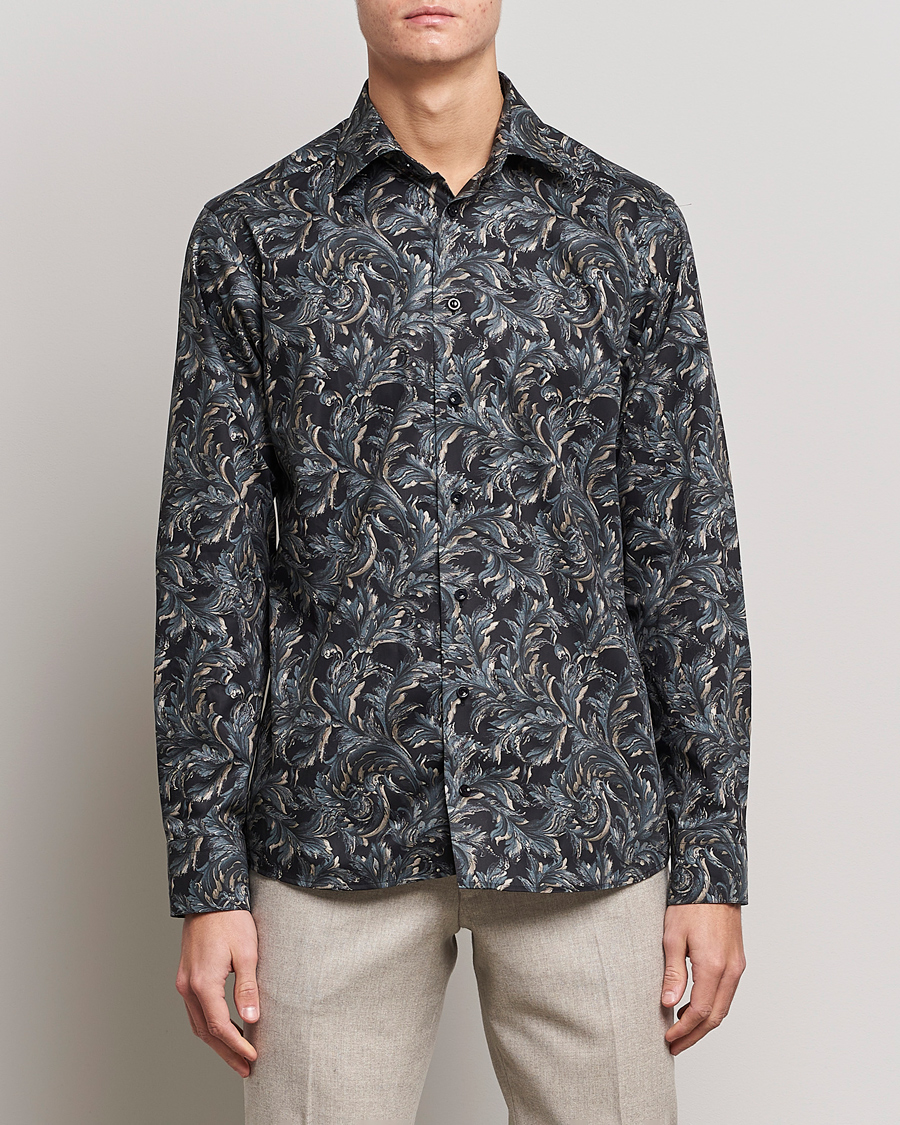 Hombres | Camisas | Eton | Floral Signature Twill Shirt Black