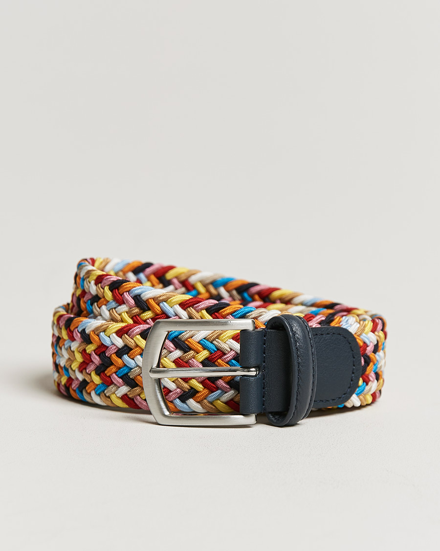 Hombres | Cinturones | Anderson's | Stretch Woven 3,5 cm Belt Multi