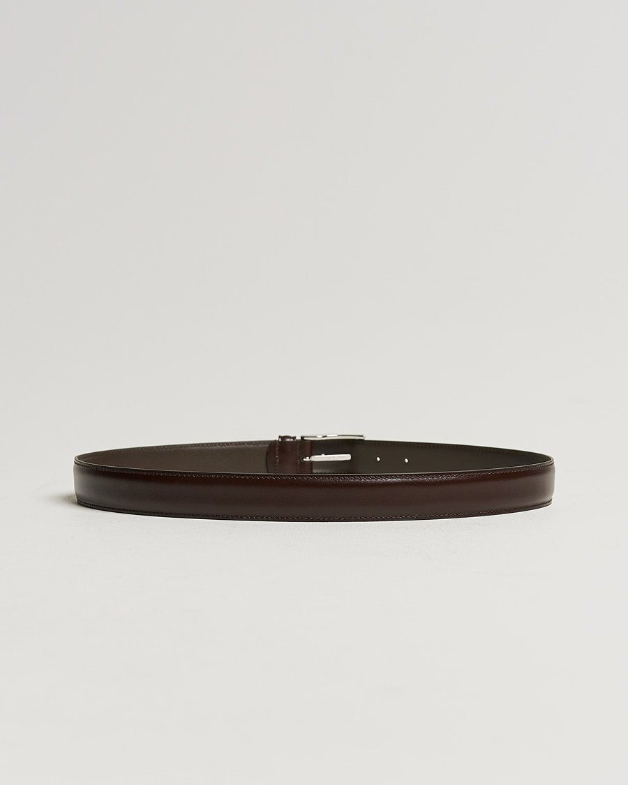 Hombres | Anderson's | Anderson's | Leather Suit Belt 3 cm Dark Brown