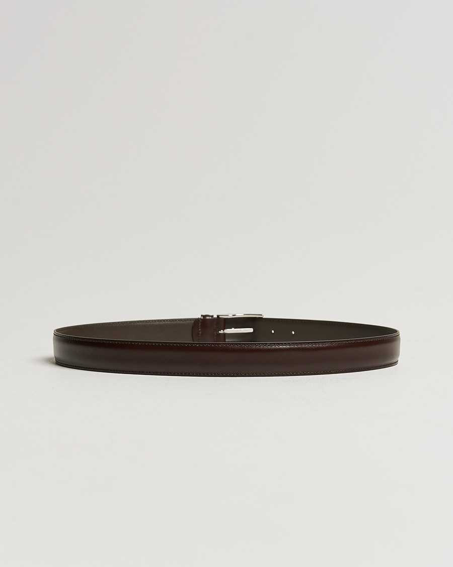 Hombres | Cinturones | Anderson's | Leather Suit Belt 3 cm Dark Brown