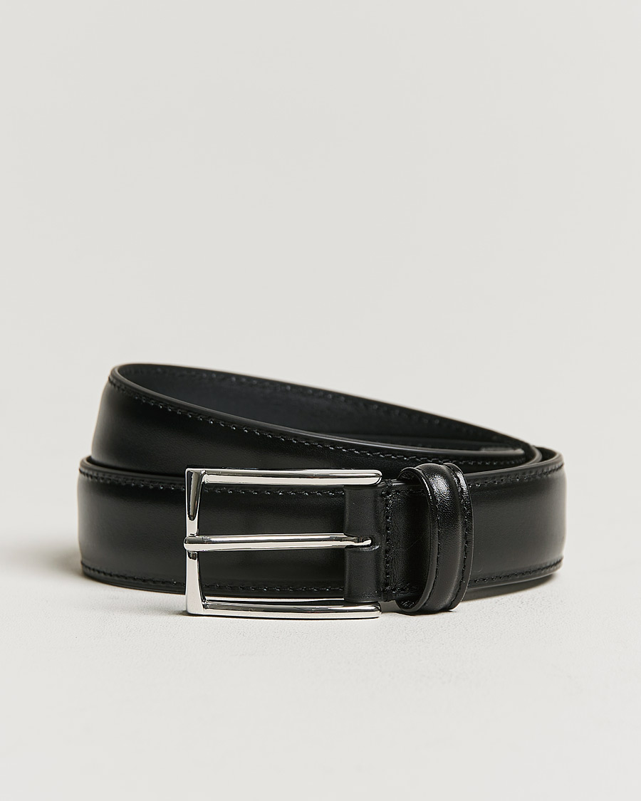 Hombres | Cinturones | Anderson's | Leather Suit Belt 3 cm Black