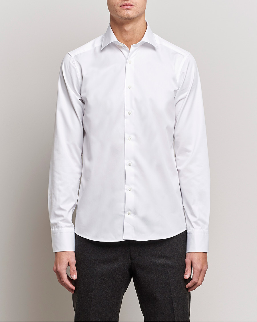 Hombres | Camisas | Stenströms | Superslim Plain Shirt White