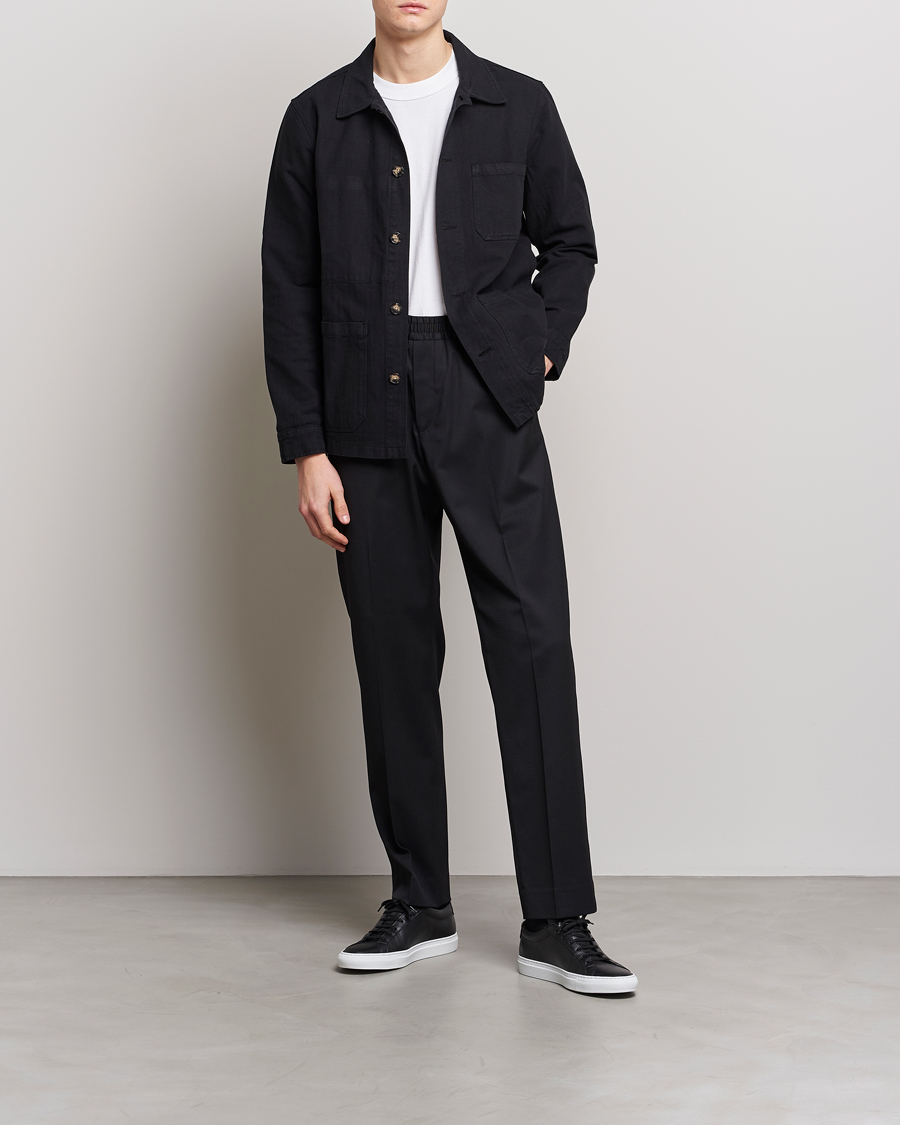 Hombres | Camisas | A Day's March | Original Herringbone Overshirt Black