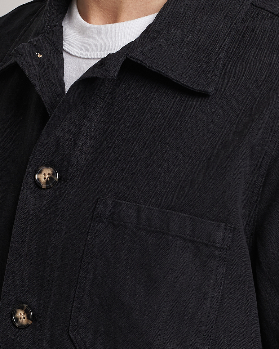 Hombres | Camisas | A Day's March | Original Herringbone Overshirt Black