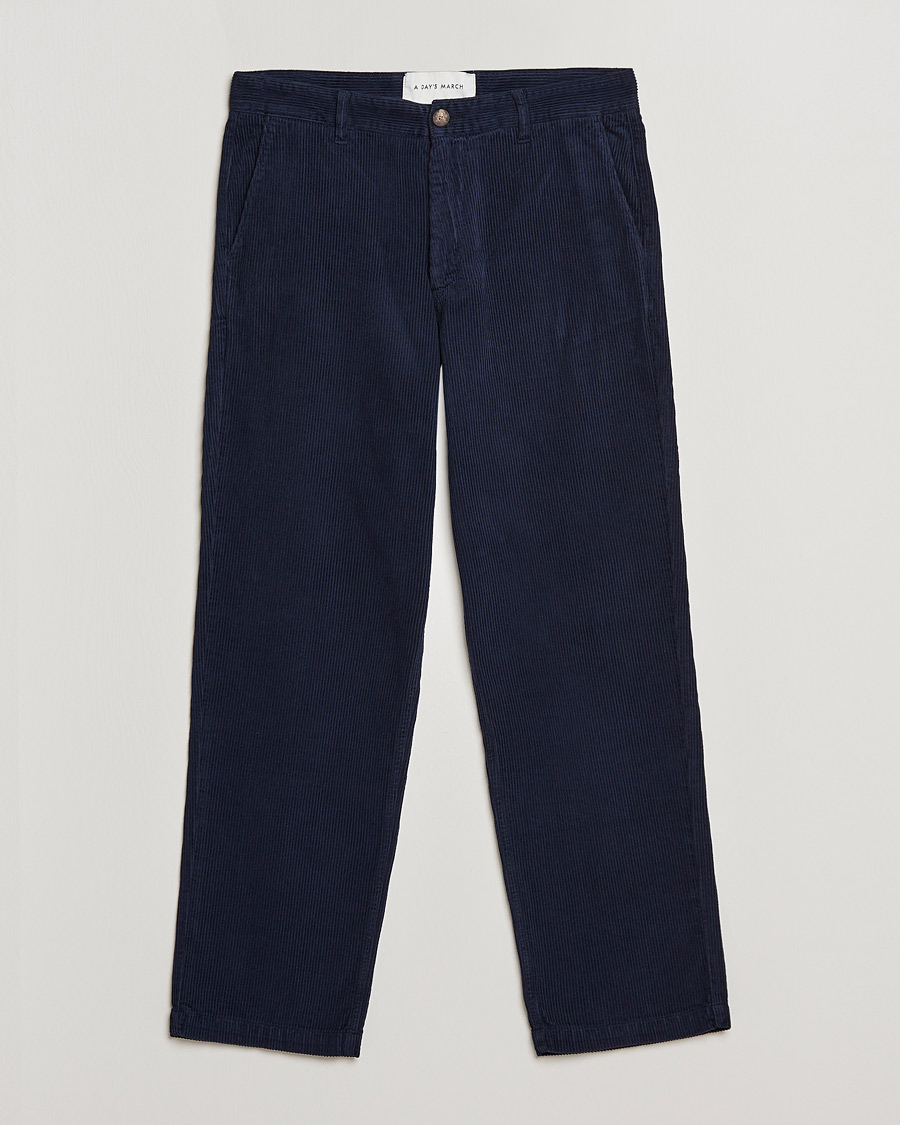 Hombres | Pantalones | A Day's March | Redwood Cord Trousers Navy