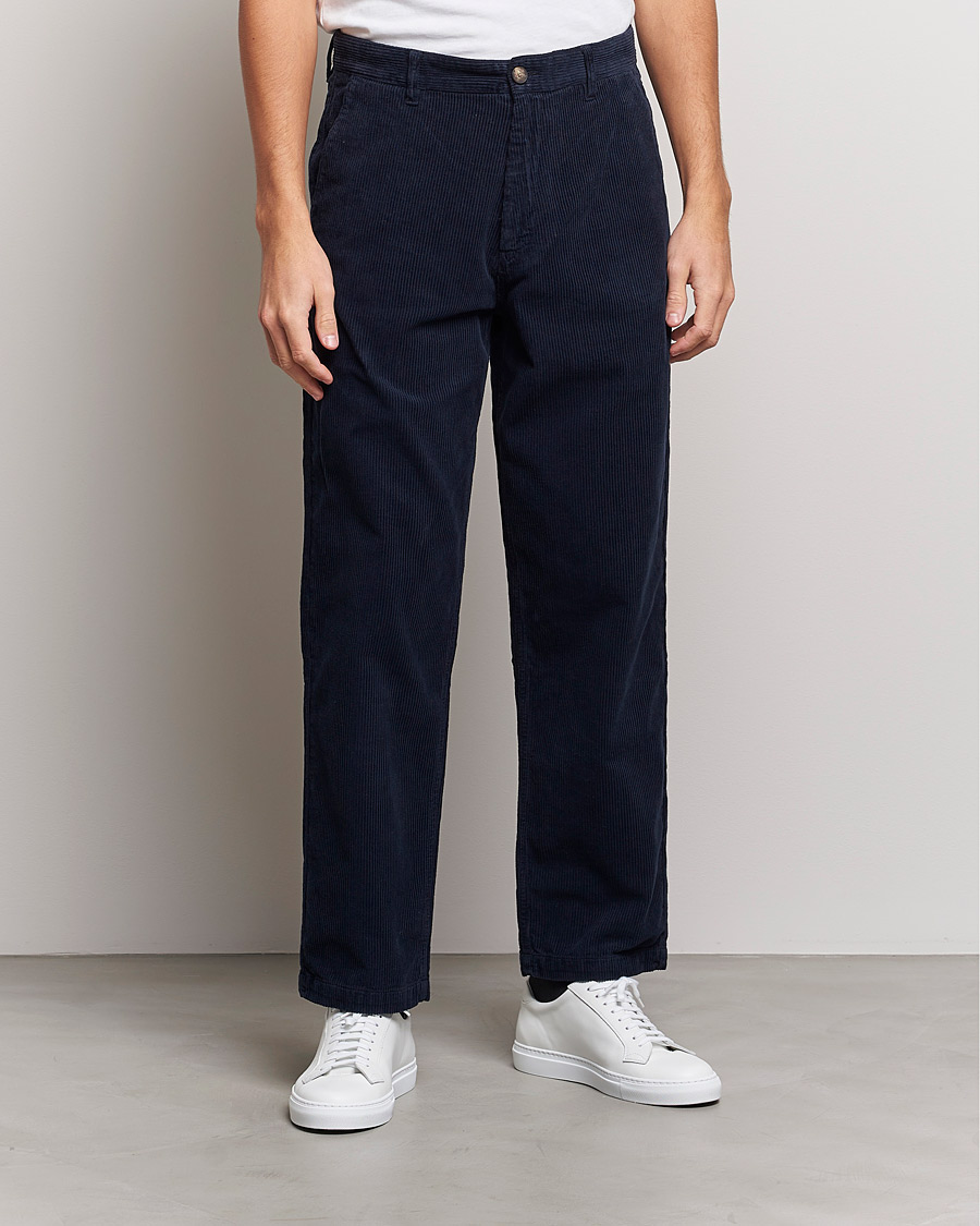 Hombres | Pantalones | A Day's March | Redwood Cord Trousers Navy
