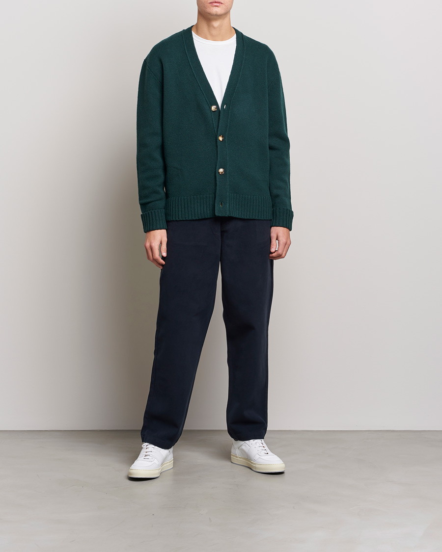 Hombres | Pantalones | A Day's March | Redwood Cotton/Tencel Trousers Navy