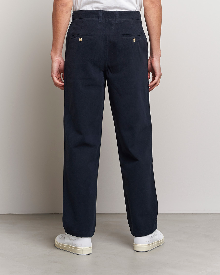 Hombres | Pantalones | A Day's March | Redwood Cotton/Tencel Trousers Navy