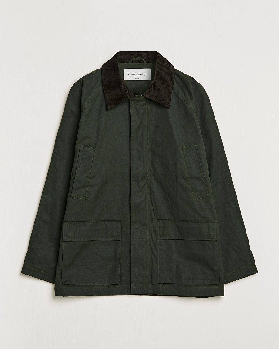 Hombres | Abrigos y chaquetas | A Day's March | Stour Waxed Jacket Olive