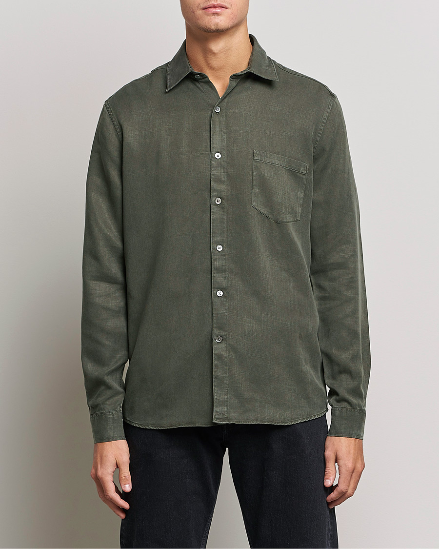 Hombres | Camisas casuales | A Day's March | Daintree Tencel Shirt Olive