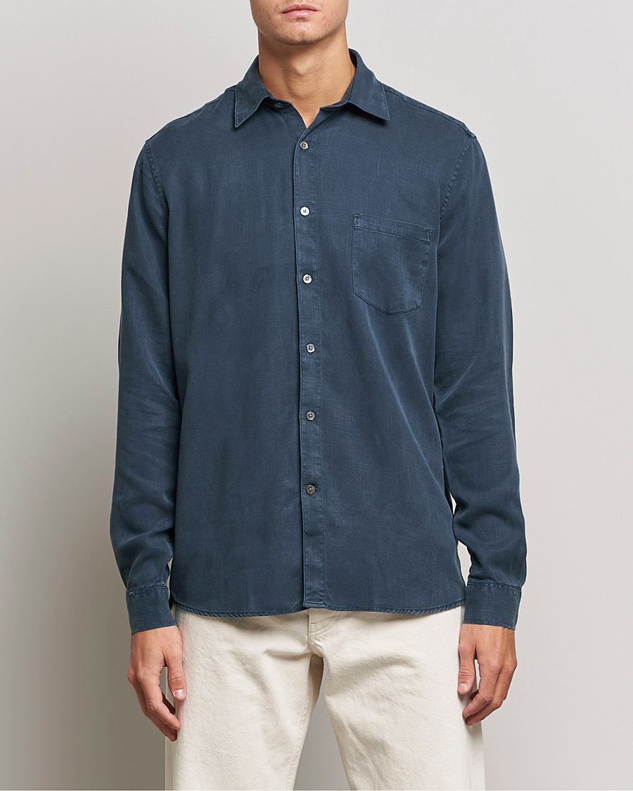 Hombres |  | A Day\'s March | Daintree Tencel Shirt Navy