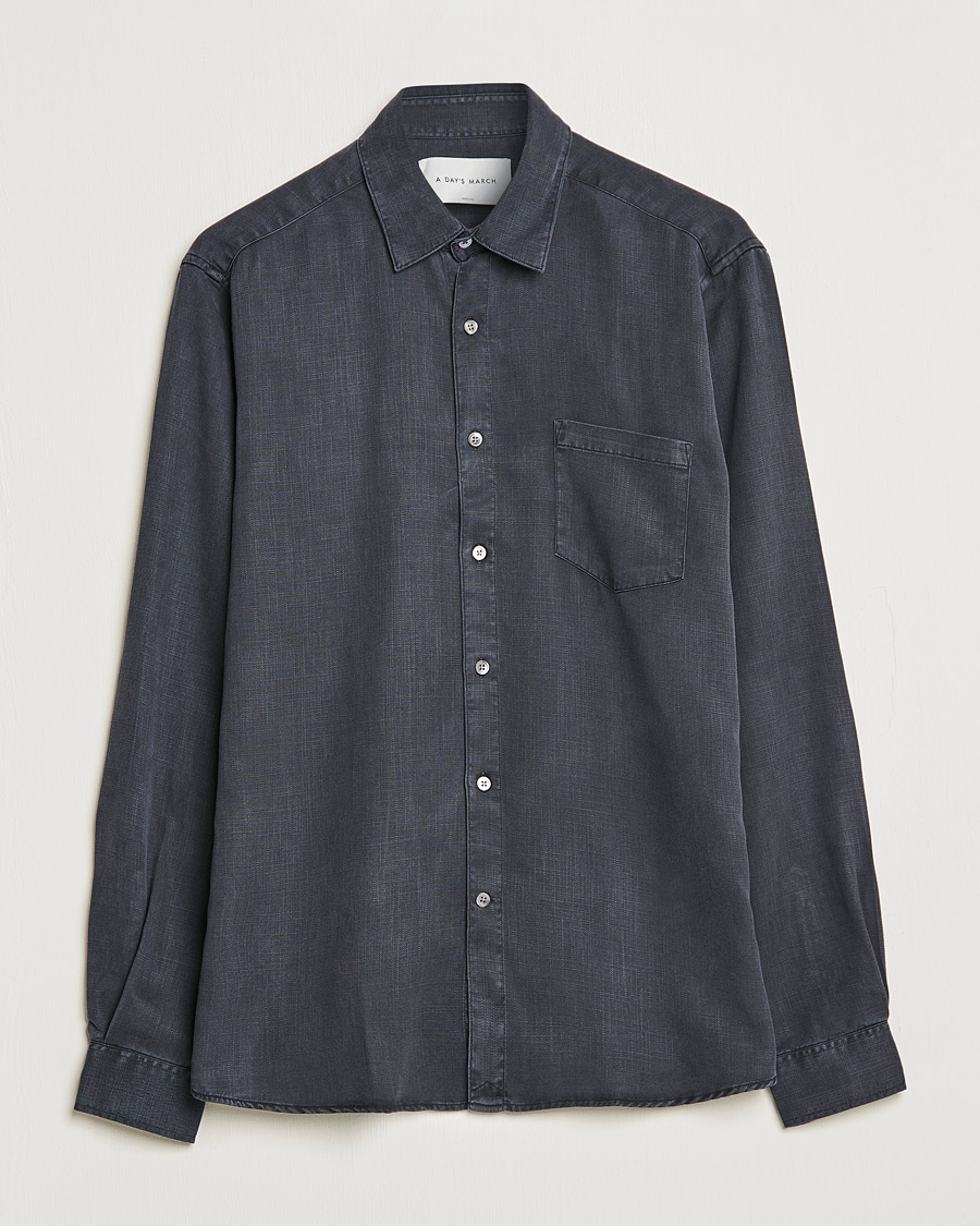 Hombres | Camisas | A Day's March | Daintree Lyocell Shirt Off Black