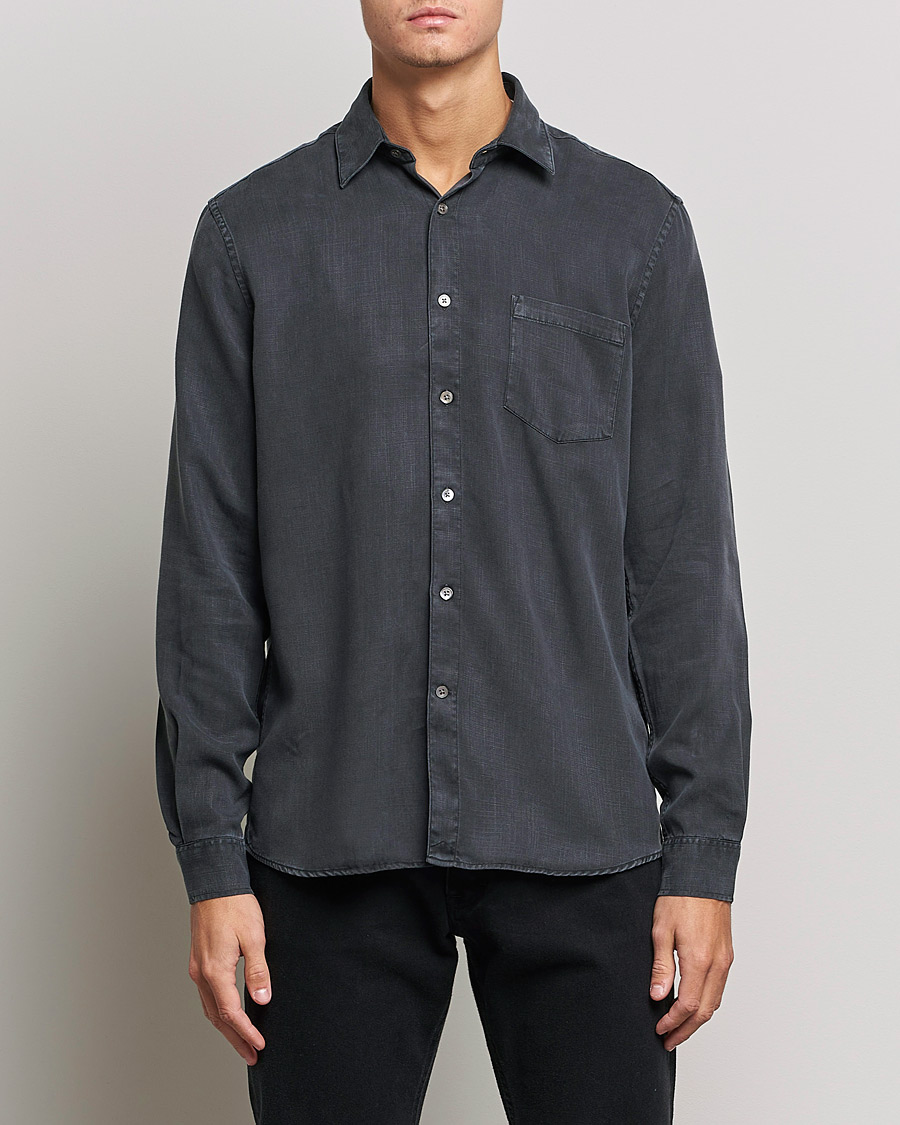 Hombres |  | A Day's March | Daintree Tencel Shirt Off Black