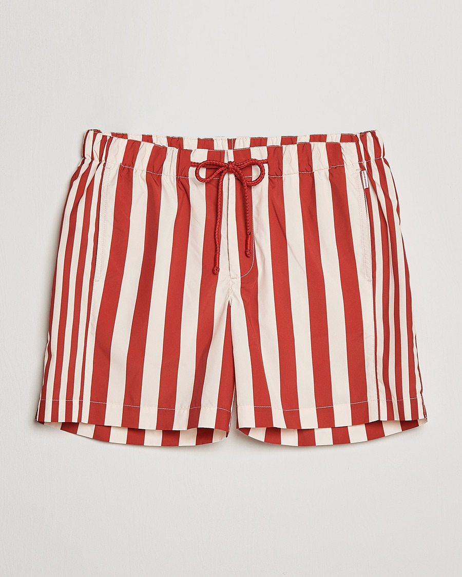 Hombres | Bañadores | Orlebar Brown | Bulldog Drawcord Mix Stripe Swim Shorts Vermillion
