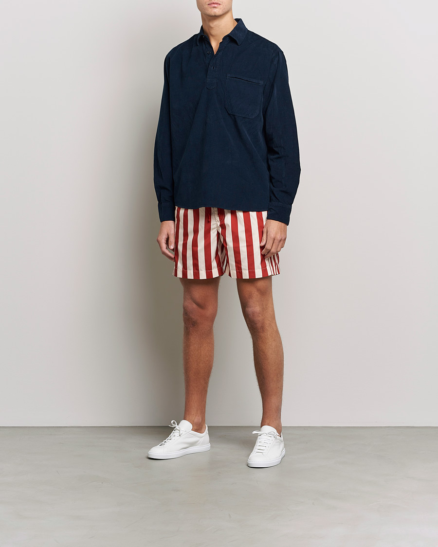 Hombres | Bañadores | Orlebar Brown | Bulldog Drawcord Mix Stripe Swim Shorts Vermillion