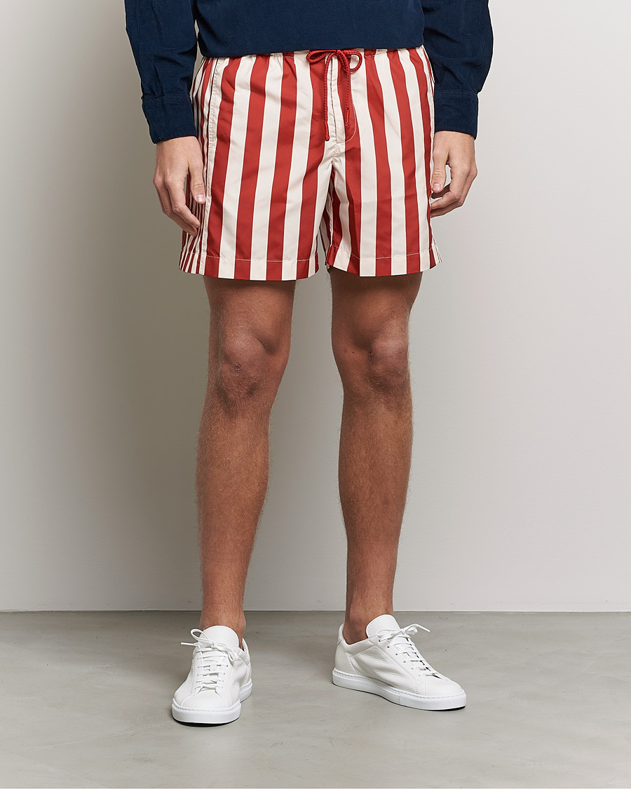 Hombres | Bañadores | Orlebar Brown | Bulldog Drawcord Mix Stripe Swim Shorts Vermillion