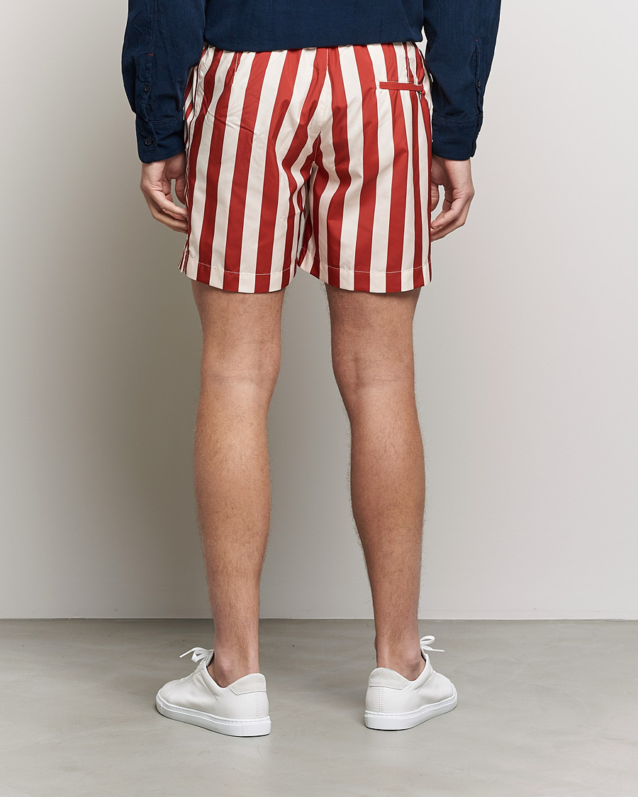 Hombres | Bañadores | Orlebar Brown | Bulldog Drawcord Mix Stripe Swim Shorts Vermillion