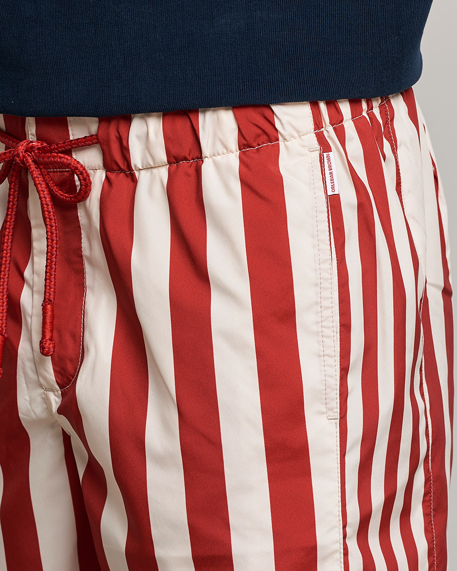 Hombres | Bañadores | Orlebar Brown | Bulldog Drawcord Mix Stripe Swim Shorts Vermillion