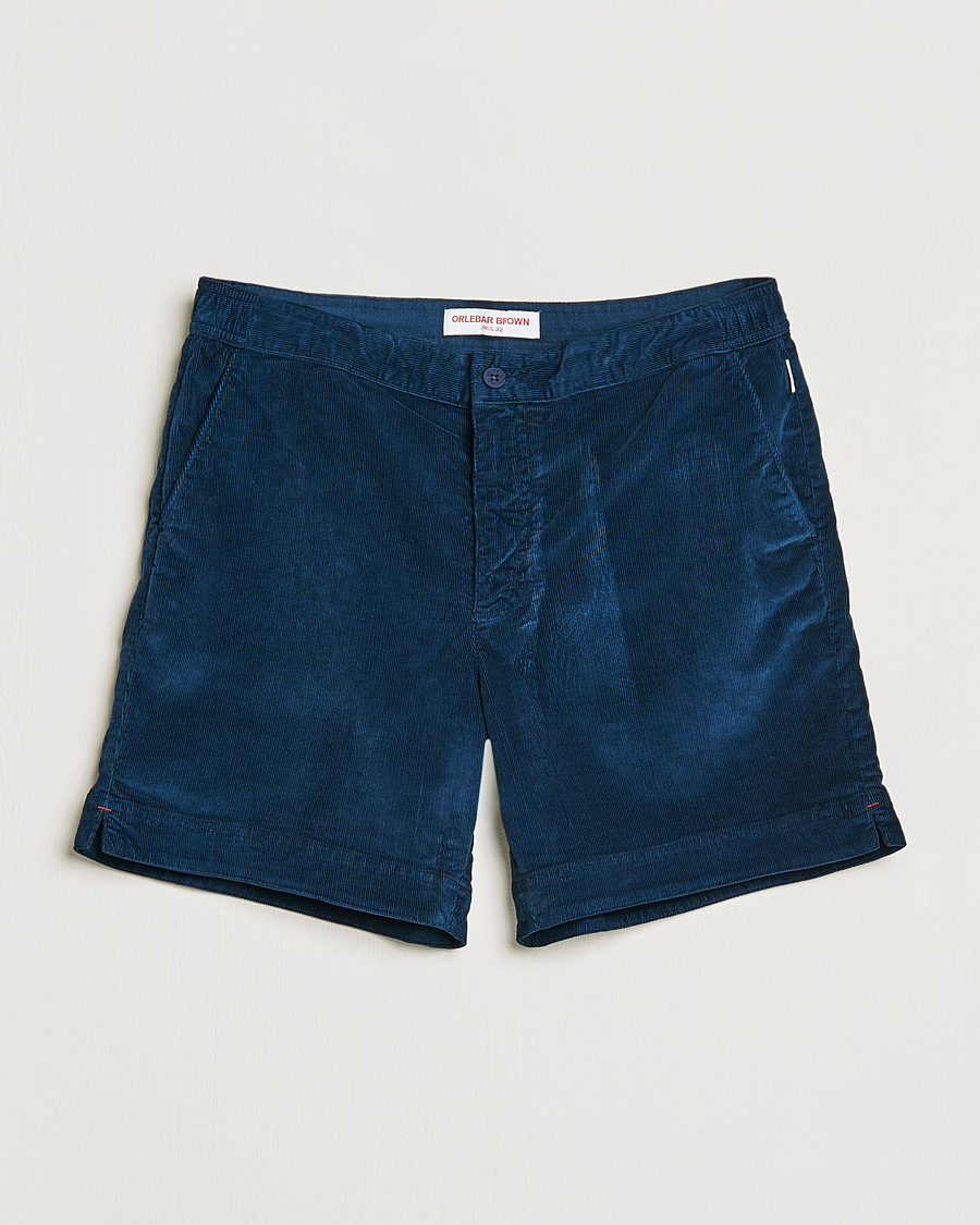 Hombres | Pantalones cortos | Orlebar Brown | Bulldog Corduroy Drawcord Shorts Midnight Navy