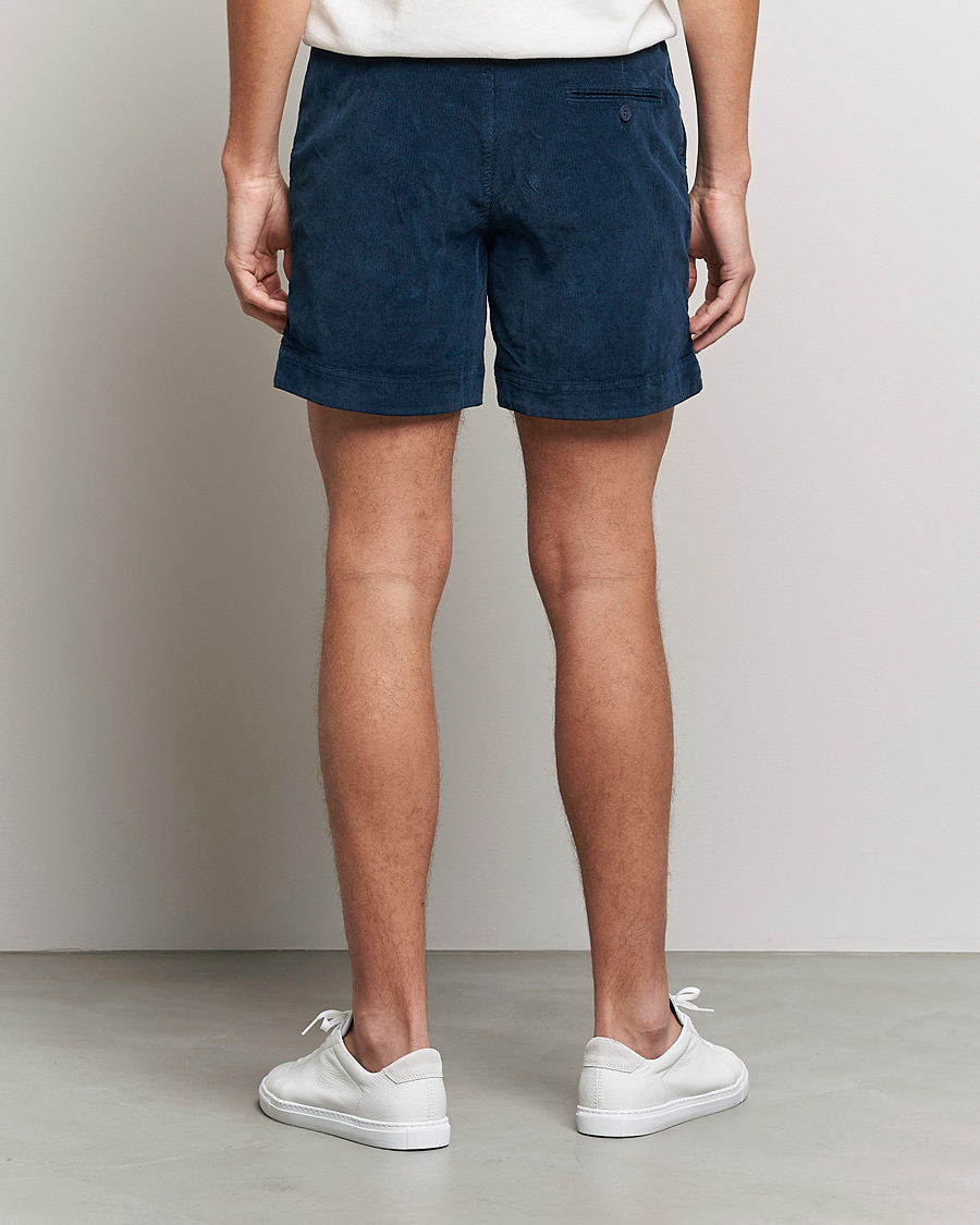Hombres | Pantalones cortos | Orlebar Brown | Bulldog Corduroy Drawcord Shorts Midnight Navy
