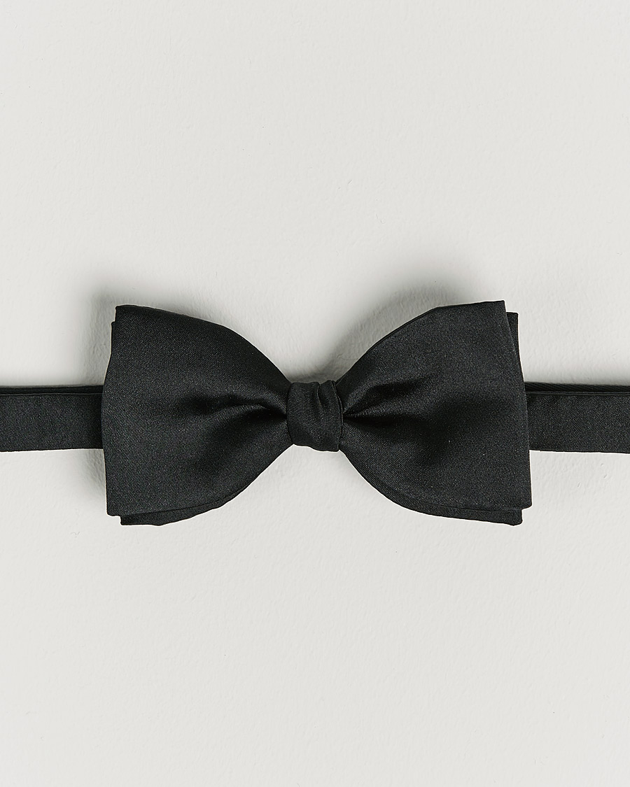 Hombres | Pajaritas | Stenströms | Pre-Tied Silk Bow Tie Black