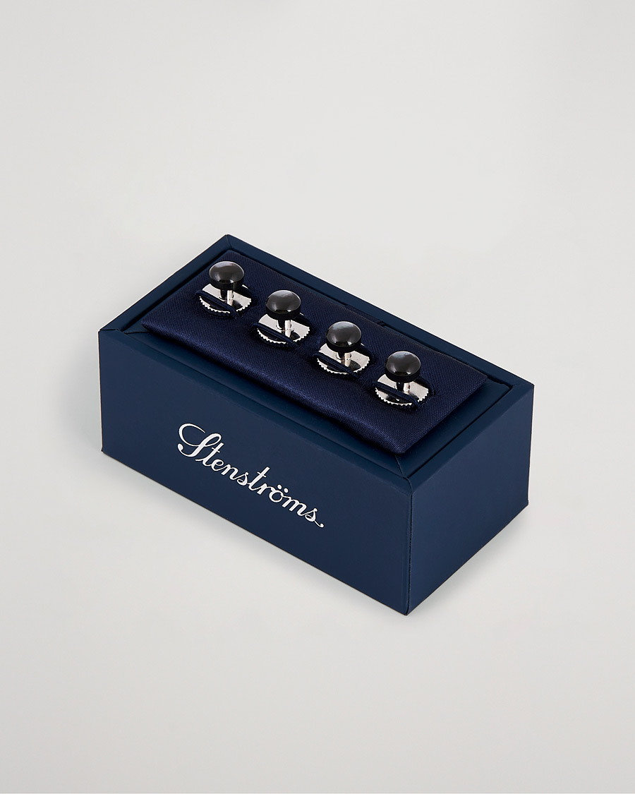 Hombres | Stenströms Shirt Studs Black | Stenströms | Shirt Studs Black