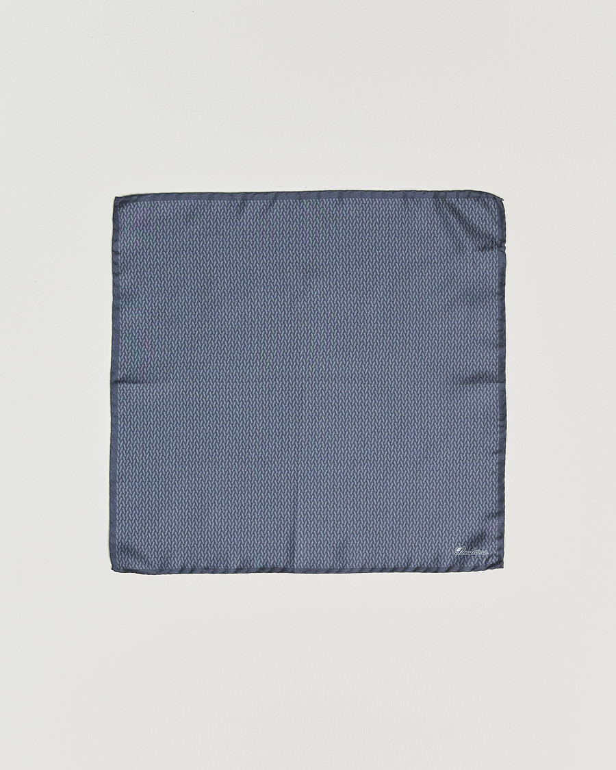 Hombres | Pañuelos de bolsillo | Stenströms | Silk Handkerchief Mid Grey