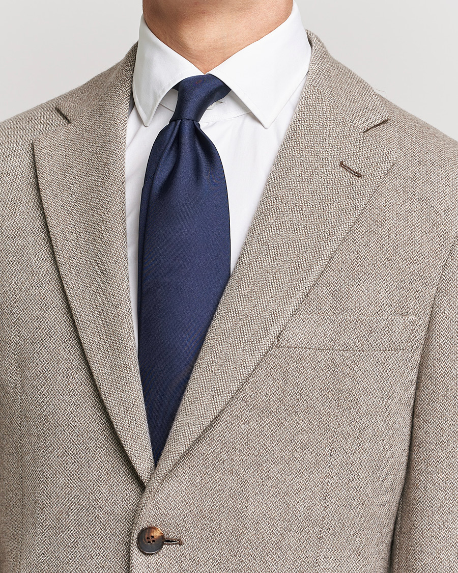Hombres | Corbatas | Stenströms | Silk Tie Plain Navy