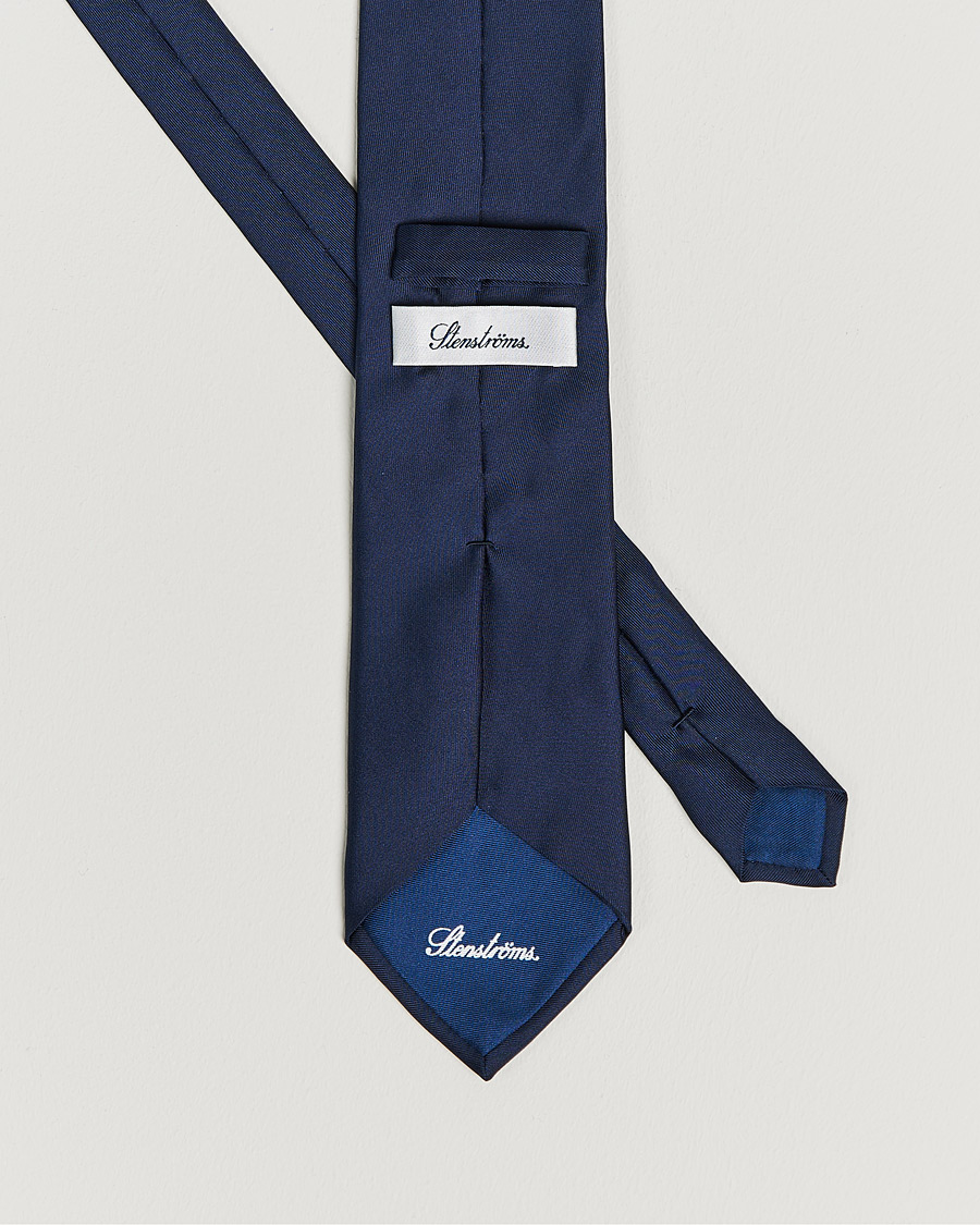 Hombres | Corbatas | Stenströms | Silk Tie Plain Navy